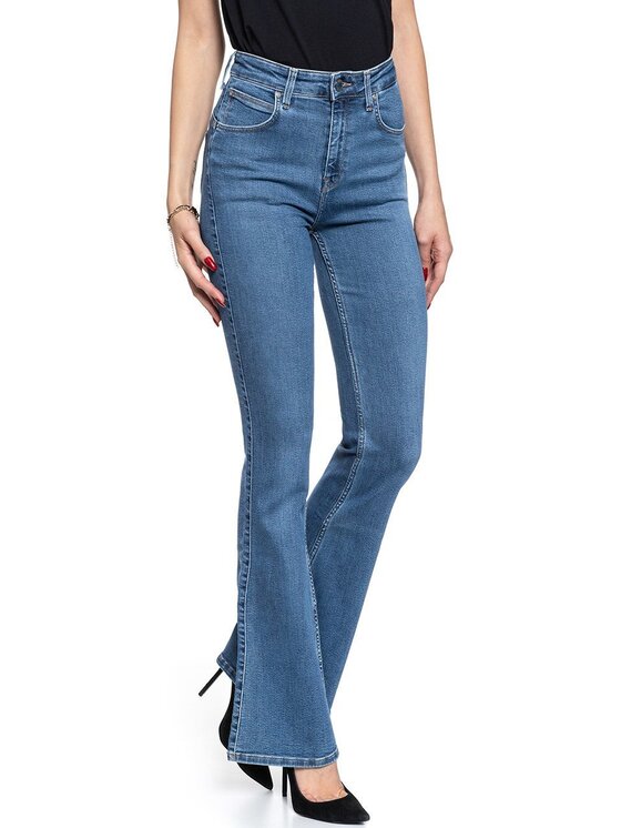 Lee Lee Jeansy FLARE Niebieski Skinny Fit