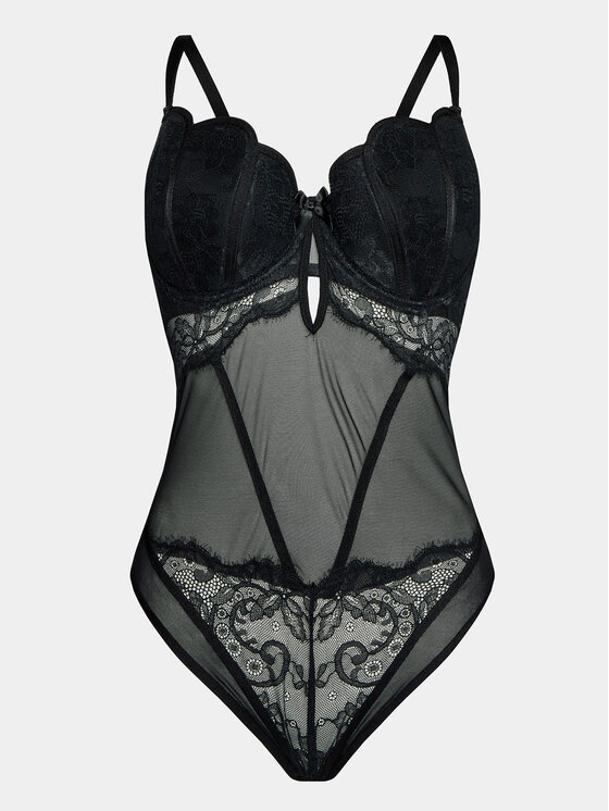 Hunkemöller Hunkemöller Bodi Kattreya 202761 Črna Sexy Straight Fit