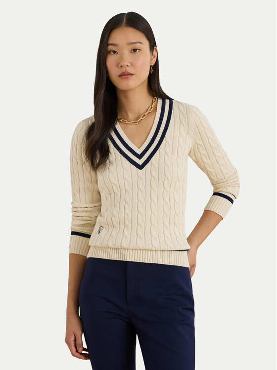 LAUREN RALPH LAUREN Pulover 200B22020001 Bej deschis Relaxed Fit