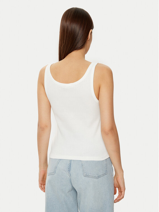 Tommy Jeans Tommy Jeans Top DW0DW19492 Alb Slim Fit