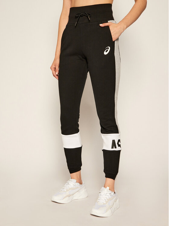 Asics Pantaloni da tuta Colorblock 2032B692 Nero Slim Fit Modivo