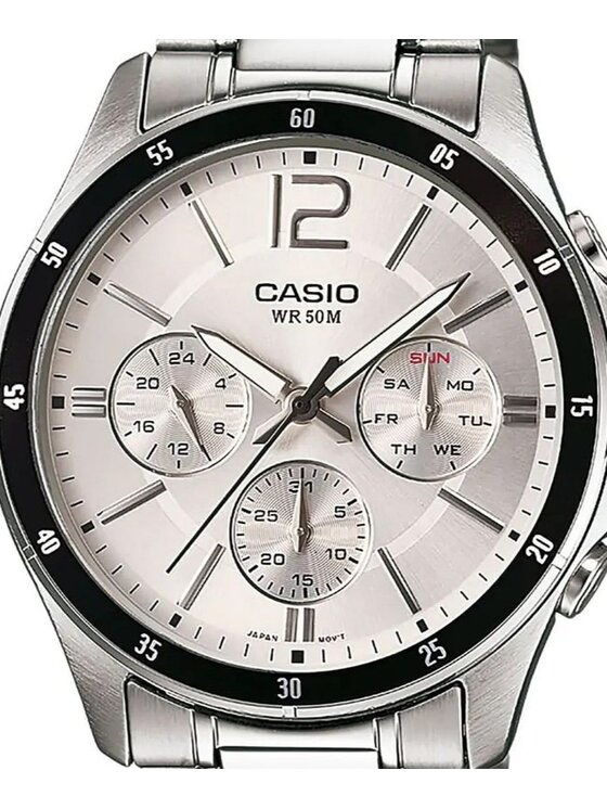 Casio Casio Zegarek MTP-1374PD-7AVEF Srebrny