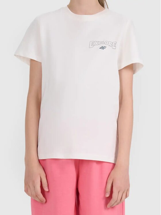 4F 4F T-Shirt 4FJWSS26TTSHF2886 Biały Active Fit