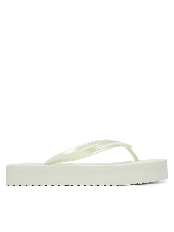 Calvin Klein Calvin Klein Джапанки Flatform Flip Flop Met Tpu HW0HW03120 Бял