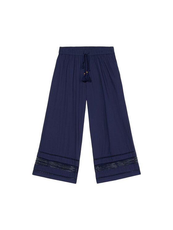 Oltre Oltre Spodnie materiałowe P264J002329N034 Niebieski Baggy Fit