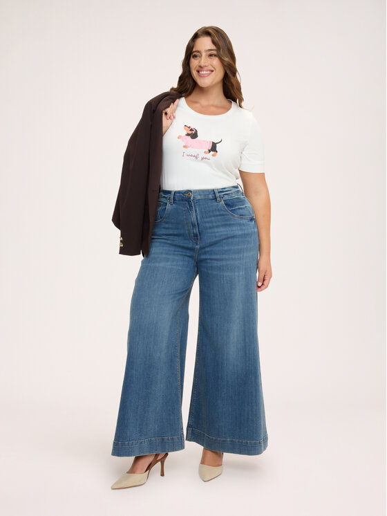 Fiorella Rubino Fiorella Rubino T-Shirt G087L009591N011 Biały Regular Fit