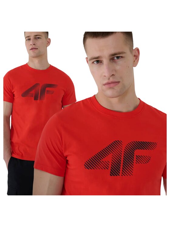 4F 4F T-shirt 4FWMM00TTSHM2257 Rosso Regular Fit