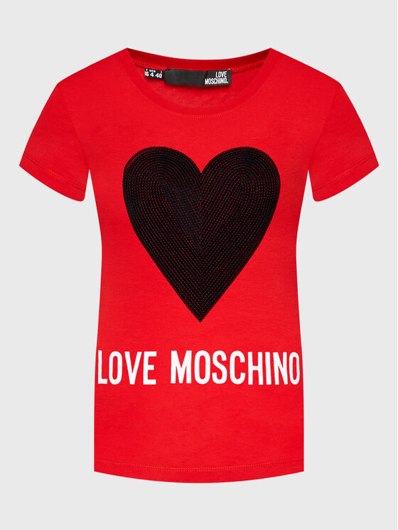 LOVE MOSCHINO LOVE MOSCHINO Tričko W4H1932E 1951 Červená Slim Fit