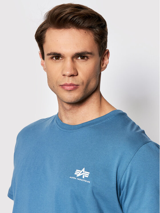 Alpha Industries Alpha Industries T-Shirt Basic Small Logo 188505 Niebieski Regular Fit