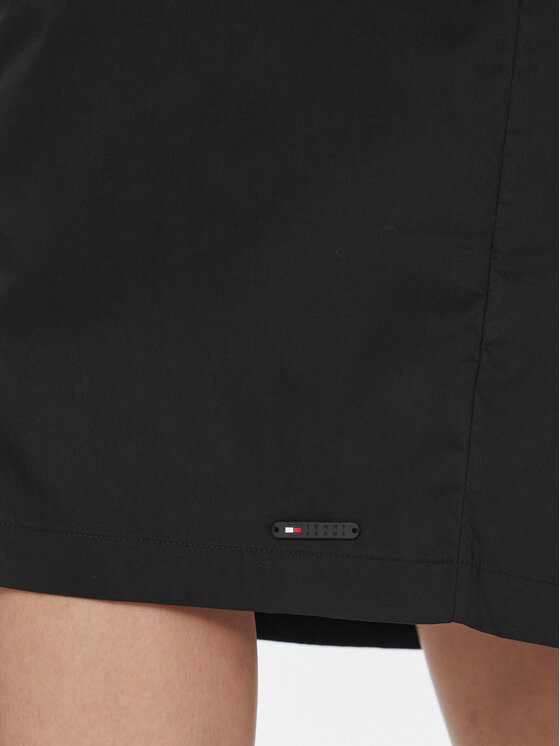 Tommy Jeans Tommy Jeans Coctailkleid Tjw Open Back Cotton Midi Dress DW0DW17431 Schwarz Slim Fit