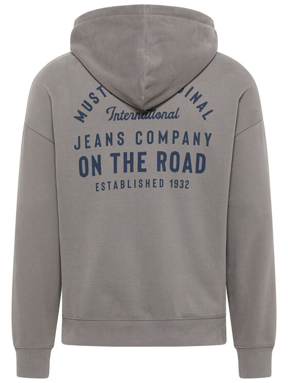 Mustang Mustang Bluza Bennet Back Print Szary Regular Fit