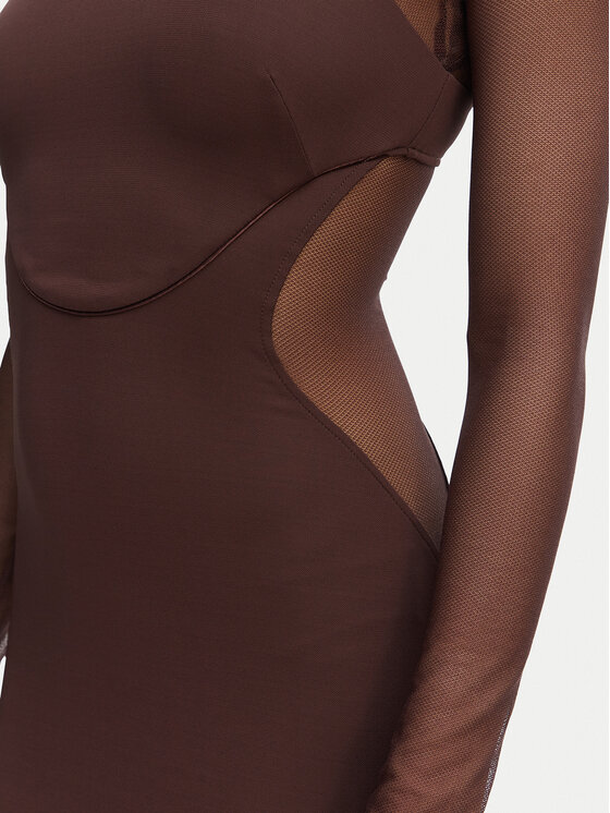 Elisabetta Franchi Elisabetta Franchi Večerní šaty AB-R22-62E2-V600 Hnědá Slim Fit