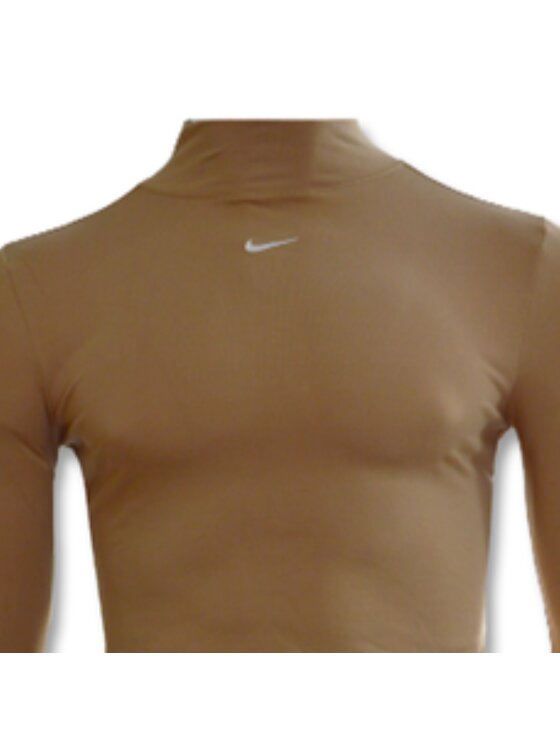 Nike Nike Bluzka Essential Mock-neck Top Wmns Brązowy Standard Fit