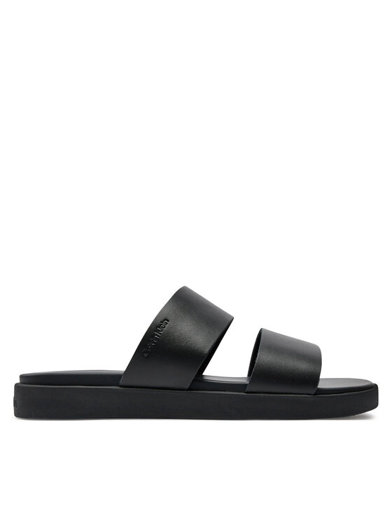 Şlapi Calvin Klein Double Strap HM0HM01414 Negru