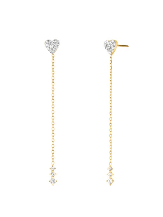 Rosefield Rosefield Kolczyki DIAMOND HEARTS Złoty