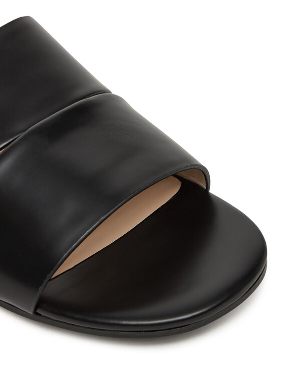Calvin Klein Calvin Klein Şlapi Flat Slide - Lth 2 Straps HW0HW02365 Negru