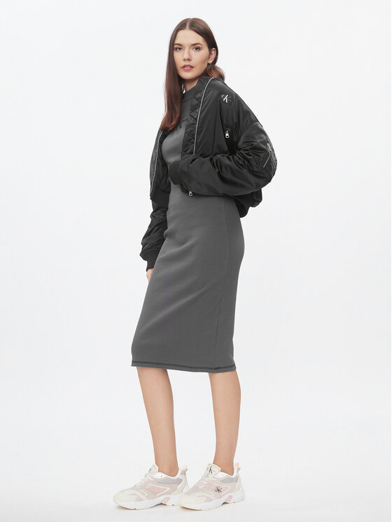 Calvin Klein Jeans Calvin Klein Jeans Повсякденна сукня Hero Monologo J20J222514 Сірий Slim Fit