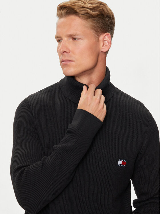 Tommy Jeans Tommy Jeans Гольф Badge DM0DM19434 Чорний Slim Fit