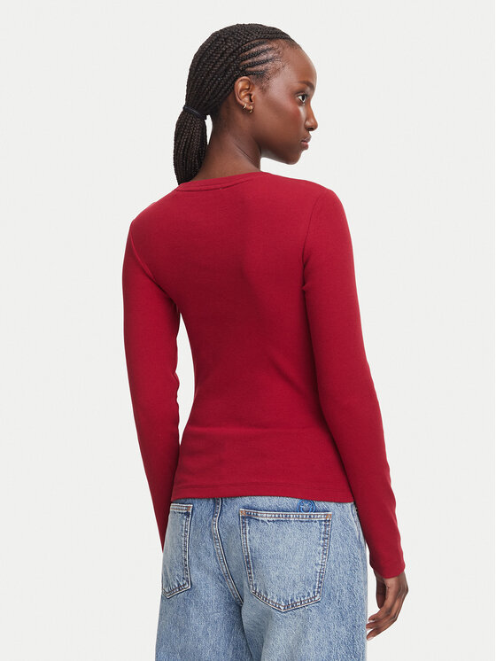 Guess Jeans Guess Jeans Bluza W6YP14 K3821 Bordo rdeča Slim Fit