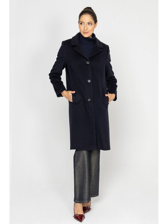 Deni Cler Milano Deni Cler Milano Płaszcz W-DC-8073-D5-L7-59-1 Granatowy Loose Fit