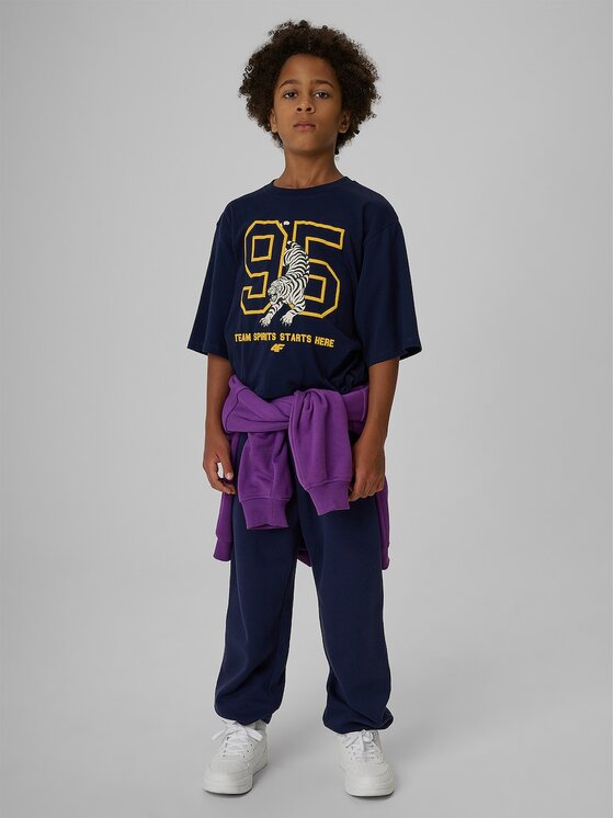 4F 4F T-Shirt 4FJRAW26TTSHM4528-31S Granatowy Regular Fit