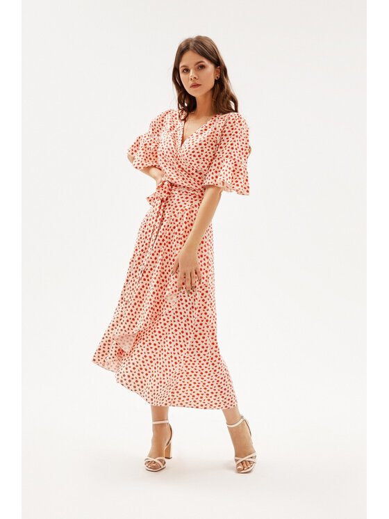 Mirons Mirons Sukienka koktajlowa Print Biały Feminine Fit