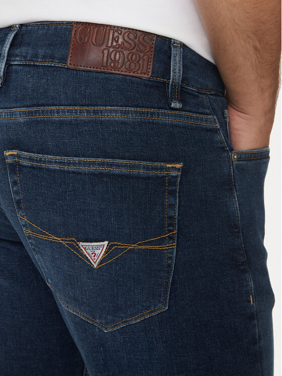 Guess Guess Jeansy M4BAN2 D5GQ2 Tmavomodrá Skinny Fit