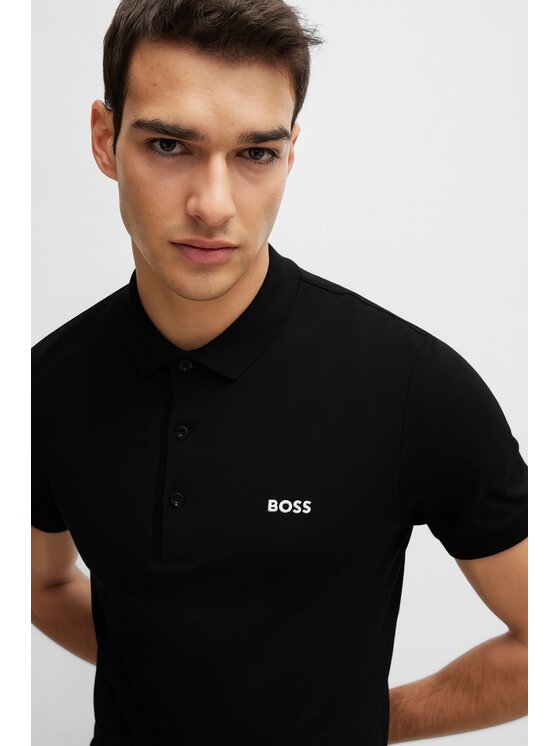 BOSS BOSS Polo 50538100-001 Czarny Slim Fit