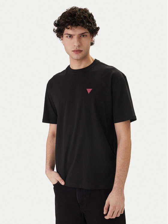 Guess Tricou F6GI11 K8HM4 Negru Regular Fit