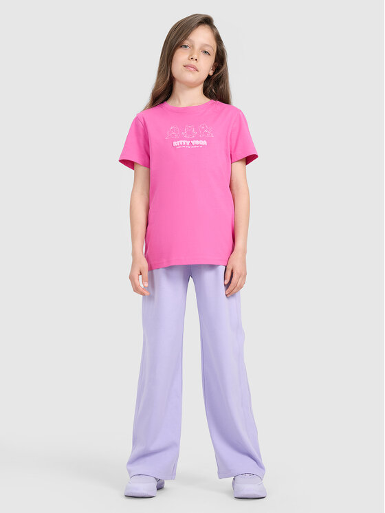 4F 4F T-Shirt KITTY JOGA Różowy Regular Fit