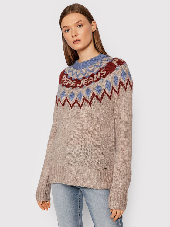 Pepe Jeans Pepe Jeans Džemperis Paige PL701793 Brūns Regular Fit