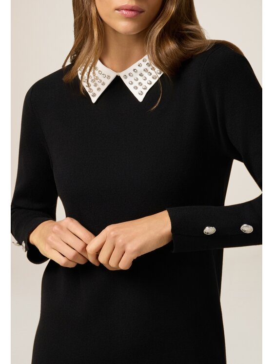 Oltre Oltre Vestito da giorno 7631J000828N033 Nero Slim Fit