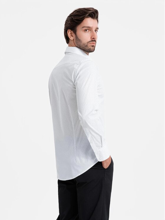 Ombre Ombre Koszula OM-SHCS-0152 Biały Regular Fit