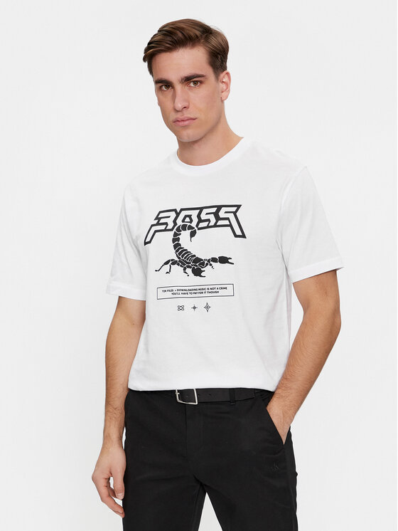 T-Shirt BOSS, Velikost:L, Barva: Bílá, Tescorpion 50510648