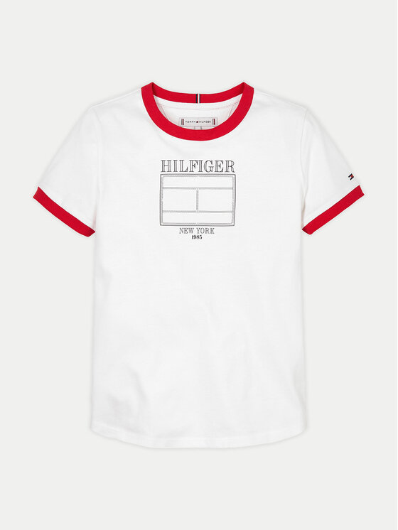 Tommy Hilfiger Tommy Hilfiger T-shirt KG0KG08528 S Bijela Regular Fit
