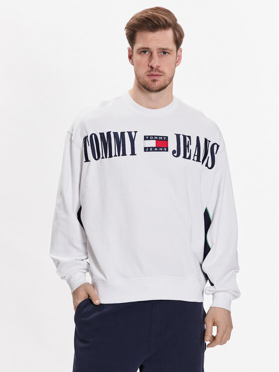 Tommy Jeans Džemperis ar kapuci Archive DM0DM16378 Balts Boxy Fit