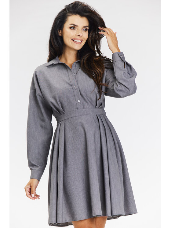 Awama Awama Večerní šaty A668 Šedá Basic Fit