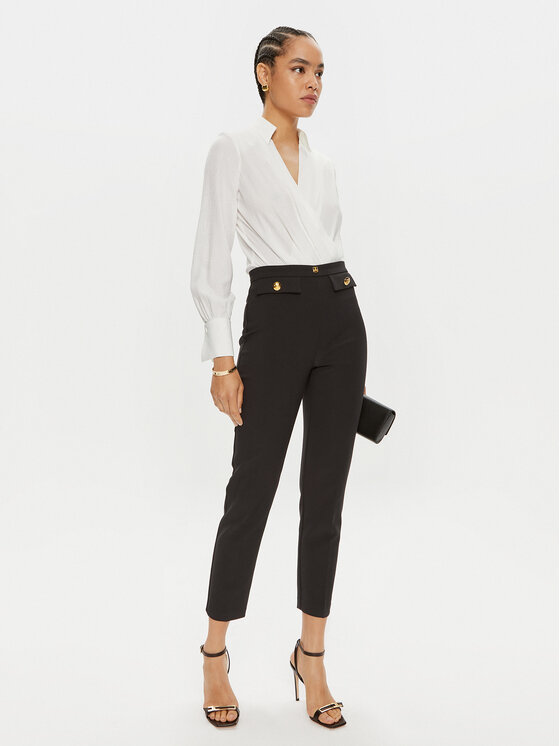 Elisabetta Franchi Elisabetta Franchi Текстилни панталони PA-024-46E2-V320 Черен Regular Fit