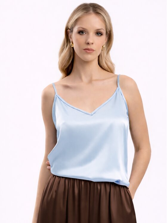 Cat&Cat Cat&Cat Top jedwabny Błękitny Regular Fit