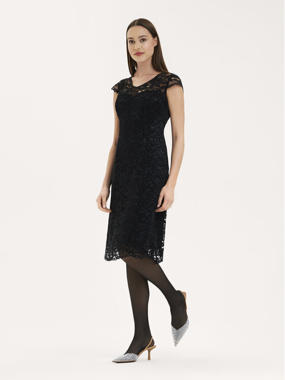 KMX KMX Sukienka wieczorowa 920380007 Czarny Flare Fit
