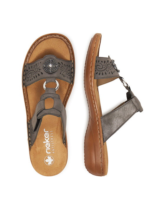 Rieker Rieker Pantoletten 608K1-45 Grau