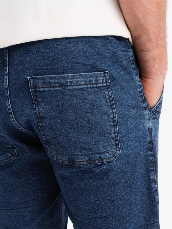 Ombre Ombre Szorty jeansowe OM-SRDS-0161 Niebieski Regular Fit