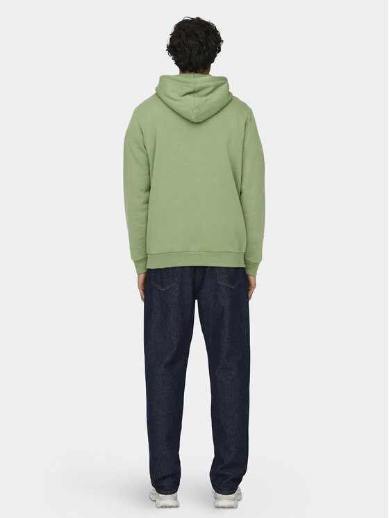 Only & Sons Only & Sons Felpa Cares 22018685 Verde Regular Fit