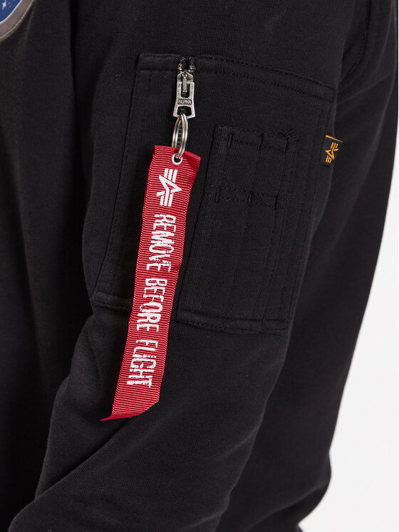 Alpha Industries Alpha Industries Majica dugih rukava Appolo Mission 106338 Crna Regular Fit