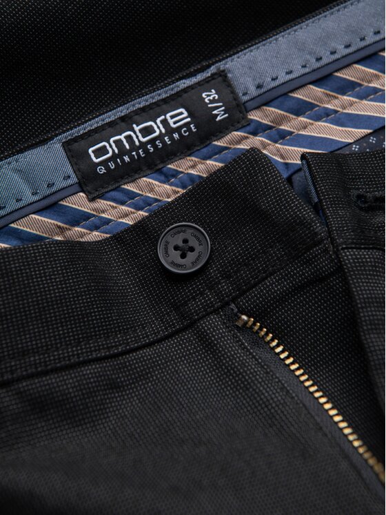 Ombre Ombre Chino kalhoty OM-PACP-0188 Černá Regular Fit