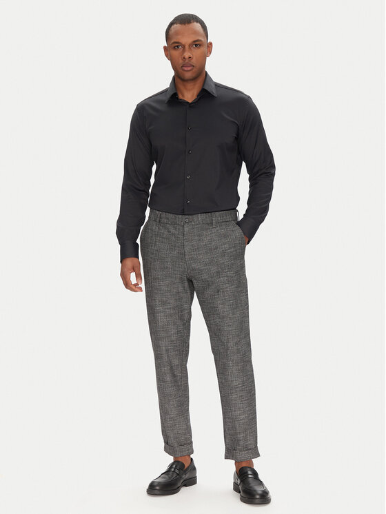 BOSS BOSS Krekls P-Hank 50503356 Melns Slim Fit