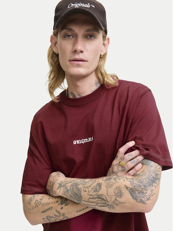 Jack & Jones Jack & Jones Тишърт Meadows Minimal 12283630 Червен Loose Fit