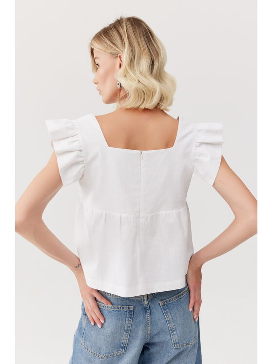 TOTU TOTU Top MELODY Biały Regular Fit