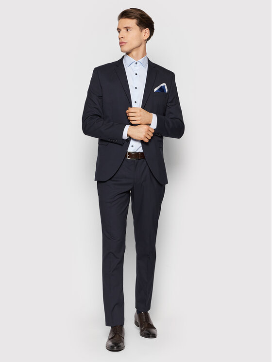 Selected Homme Selected Homme Παντελόνι κοστουμιού Logan 16051395 Σκούρο μπλε Slim Fit