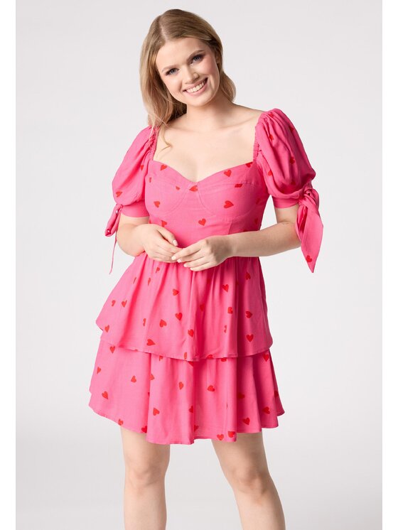 LAURELLA LAURELLA Sukienka codzienna 4UL025 Różowy Regular Fit
